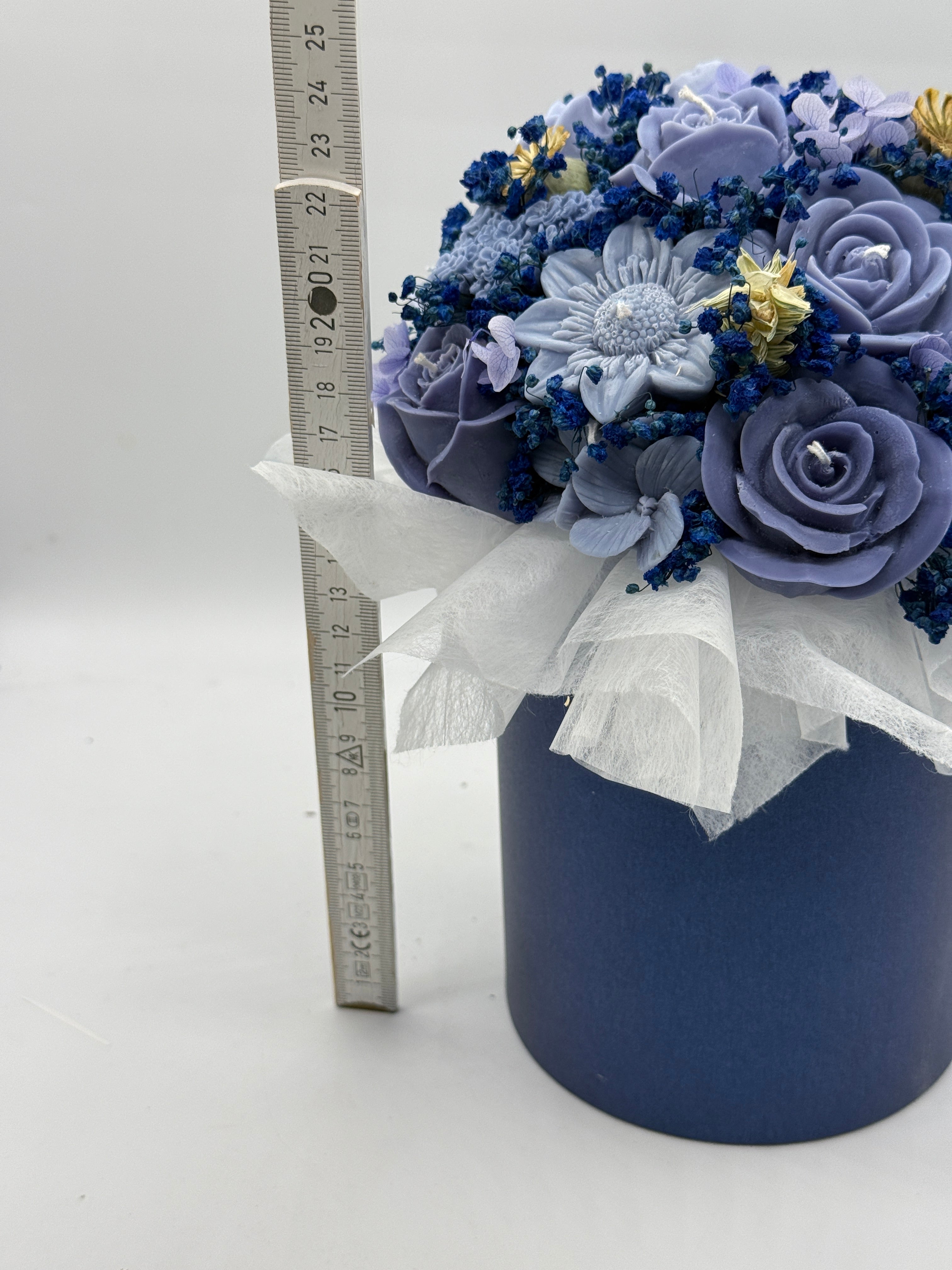 Kerzenblumenstrauß Blau aus Rapswachs | Handgefertigt |