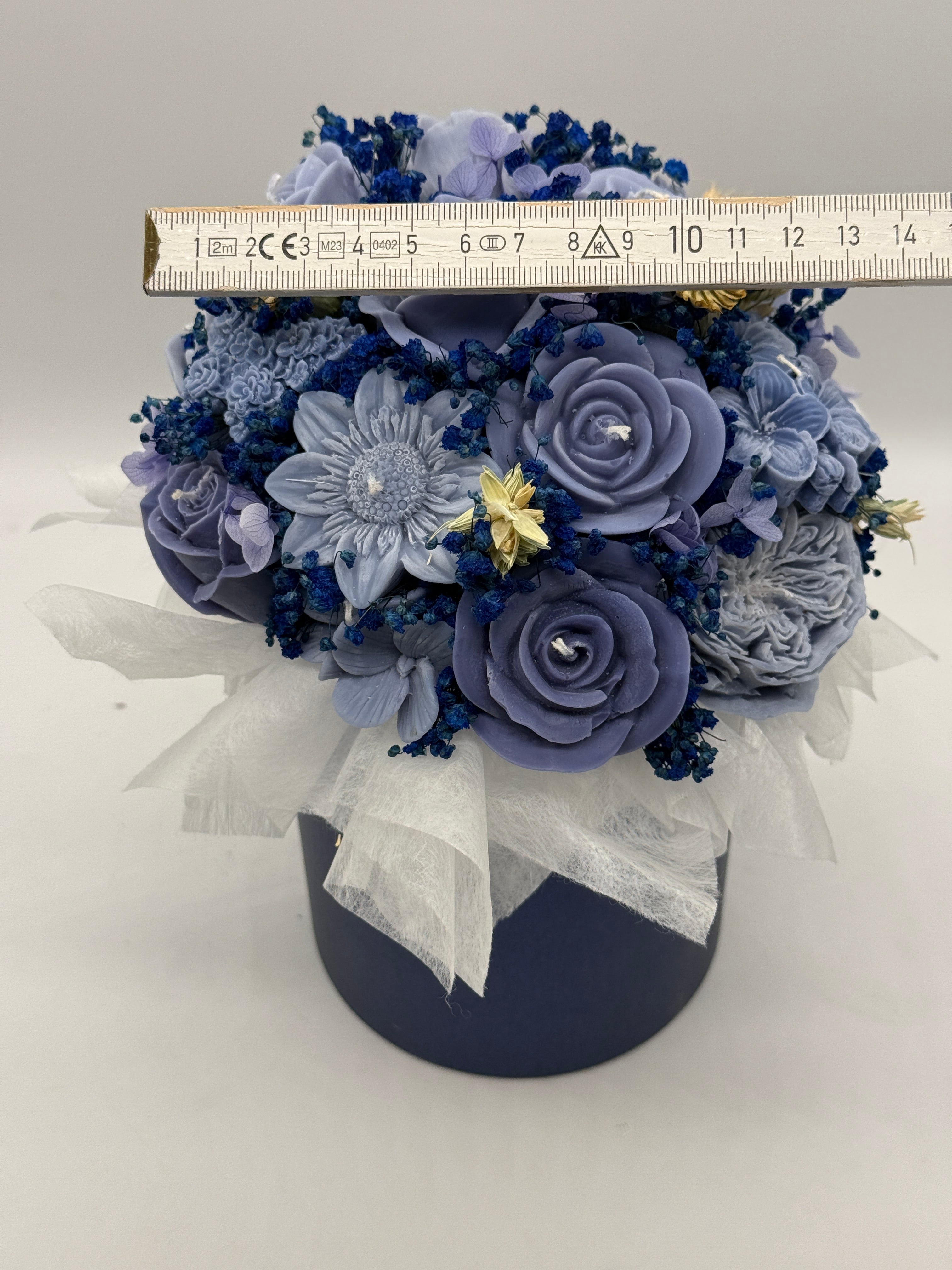 Kerzenblumenstrauß Blau aus Rapswachs | Handgefertigt |