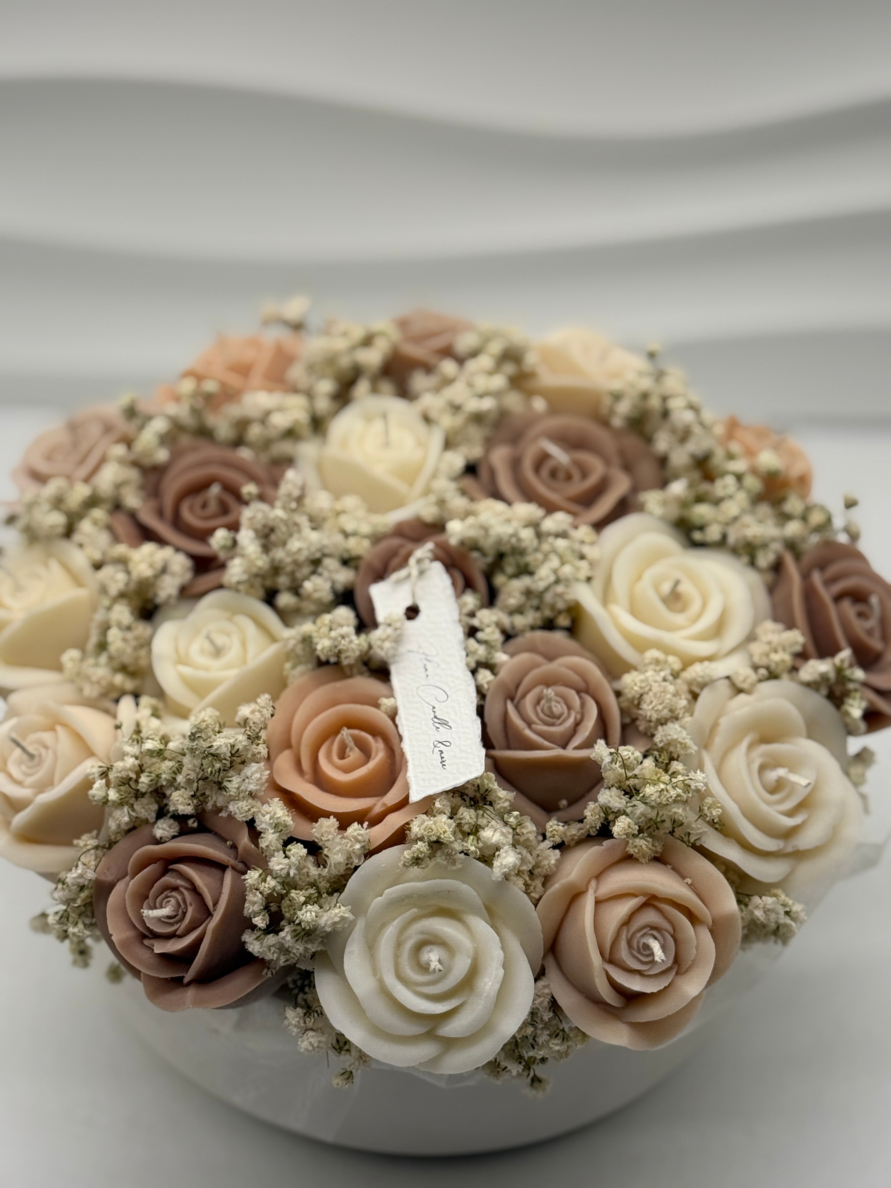 All Roses / Bouquet Blütentraum handgegossener Schale Behälterkerzen Floma Candle & More Naturtöne