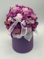 Kerzenblumenstrauß „ Pure Berry „ aus Rapswachs | Handgemachtes Blumengeschenk Flowerbox Floma Candle & More