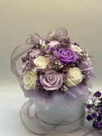 Kerzenblumenstrauß aus Rosen Lavendel Flowerbox Floma Candle & More