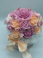Kerzenblumenstrauß Rose Apricot Flowerbox Floma Candle & More