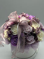 Kerzenblumenstrauß aus Rosen Lavendel Flowerbox Floma Candle & More