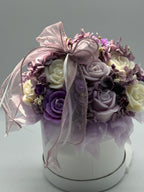 Kerzenblumenstrauß aus Rosen Lavendel Flowerbox Floma Candle & More