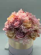 Kerzenblumenstrauß Rose Apricot Flowerbox Floma Candle & More