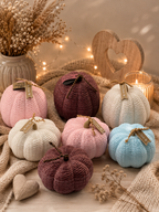 Kürbis Set Stricki 2-teilig 3D Druck | Dekokürbis Strickoptik | Herbstdeko Kürbis | moderne Herbst Deko | Geschenk Für Dich 3D Druck Floma Candle & More