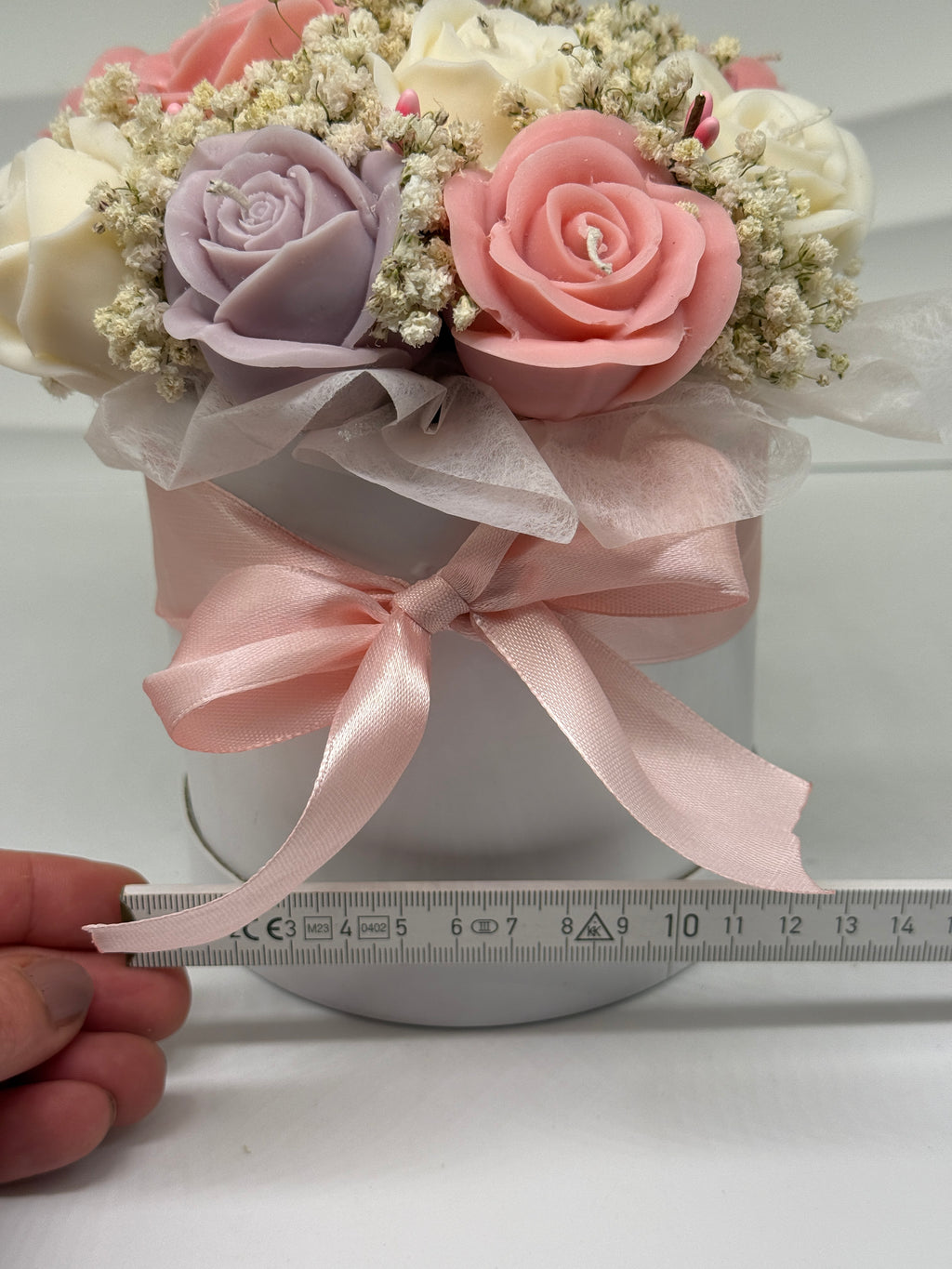 Poesie | Kerzenblumenstrauß aus Rosen in Pastell Flowerbox Floma Candle & More