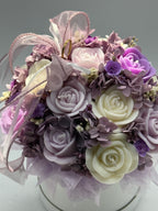 Kerzenblumenstrauß aus Rosen Lavendel Flowerbox Floma Candle & More