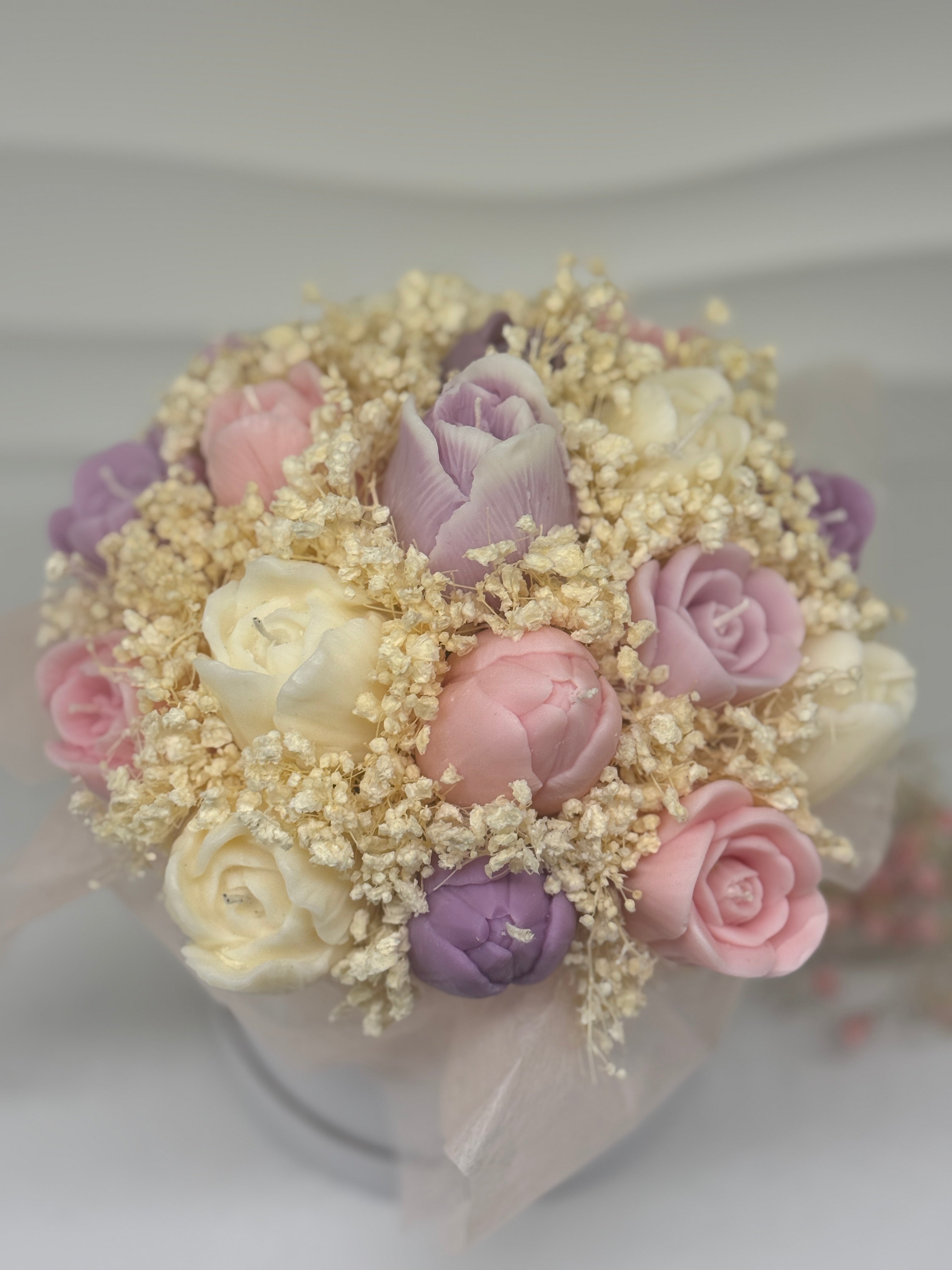 Kerzenblumenstrauss Tulpe Mary Flowerbox Floma Candle & More