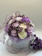 Kerzenblumenstrauß aus Rosen Lavendel Flowerbox Floma Candle & More