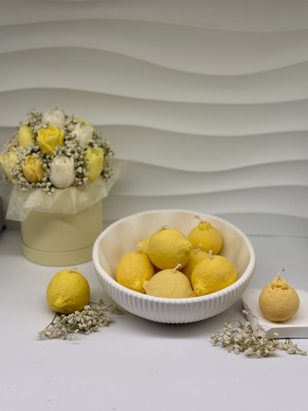 Zitronen Kerze aus Rapswachs, Duftkerze Zitrone Duftkerzen Floma Candle & More