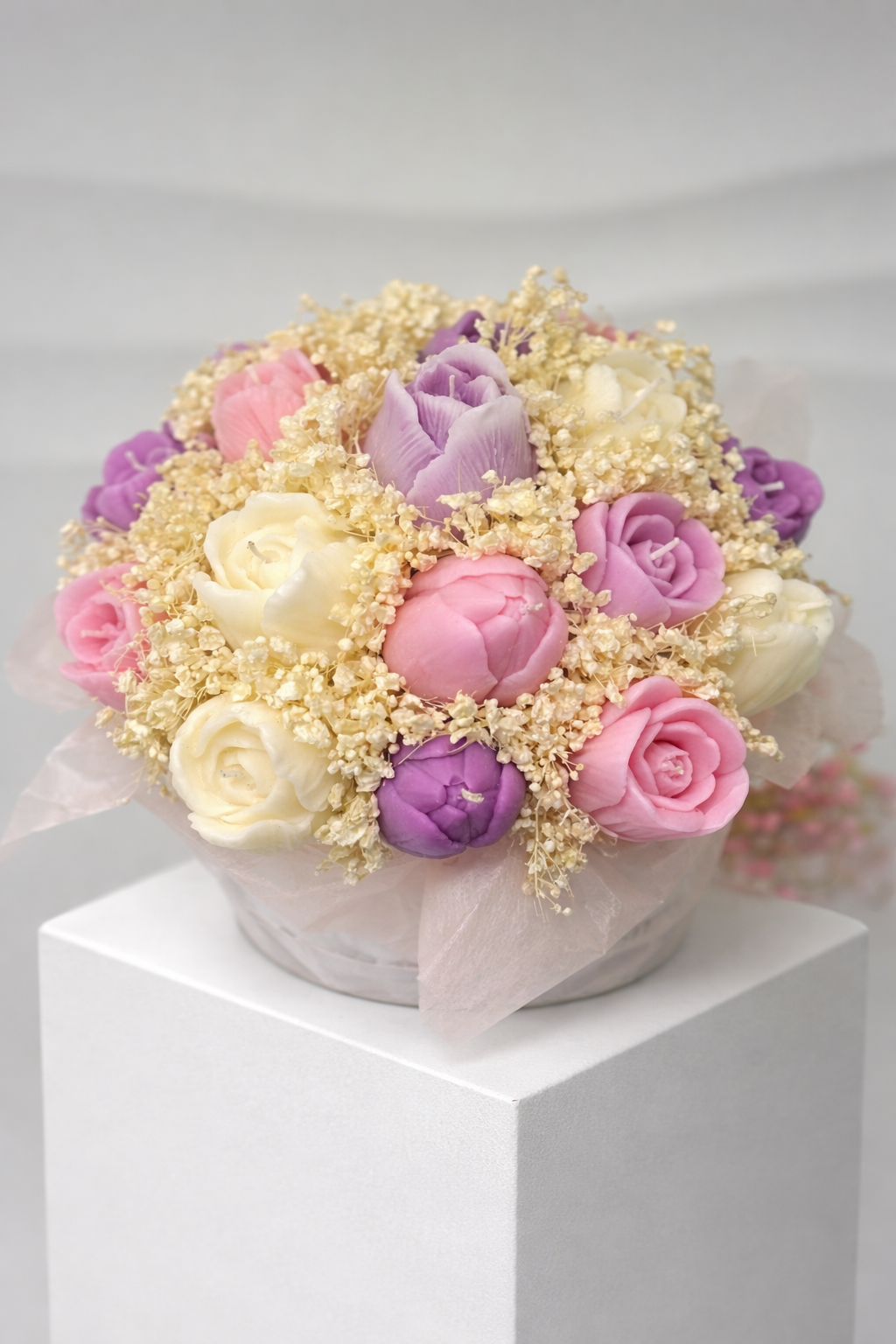 Kerzenblumenstrauss Tulpe Mary Flowerbox Floma Candle & More