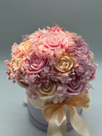 Kerzenblumenstrauß Rose Apricot Flowerbox Floma Candle & More