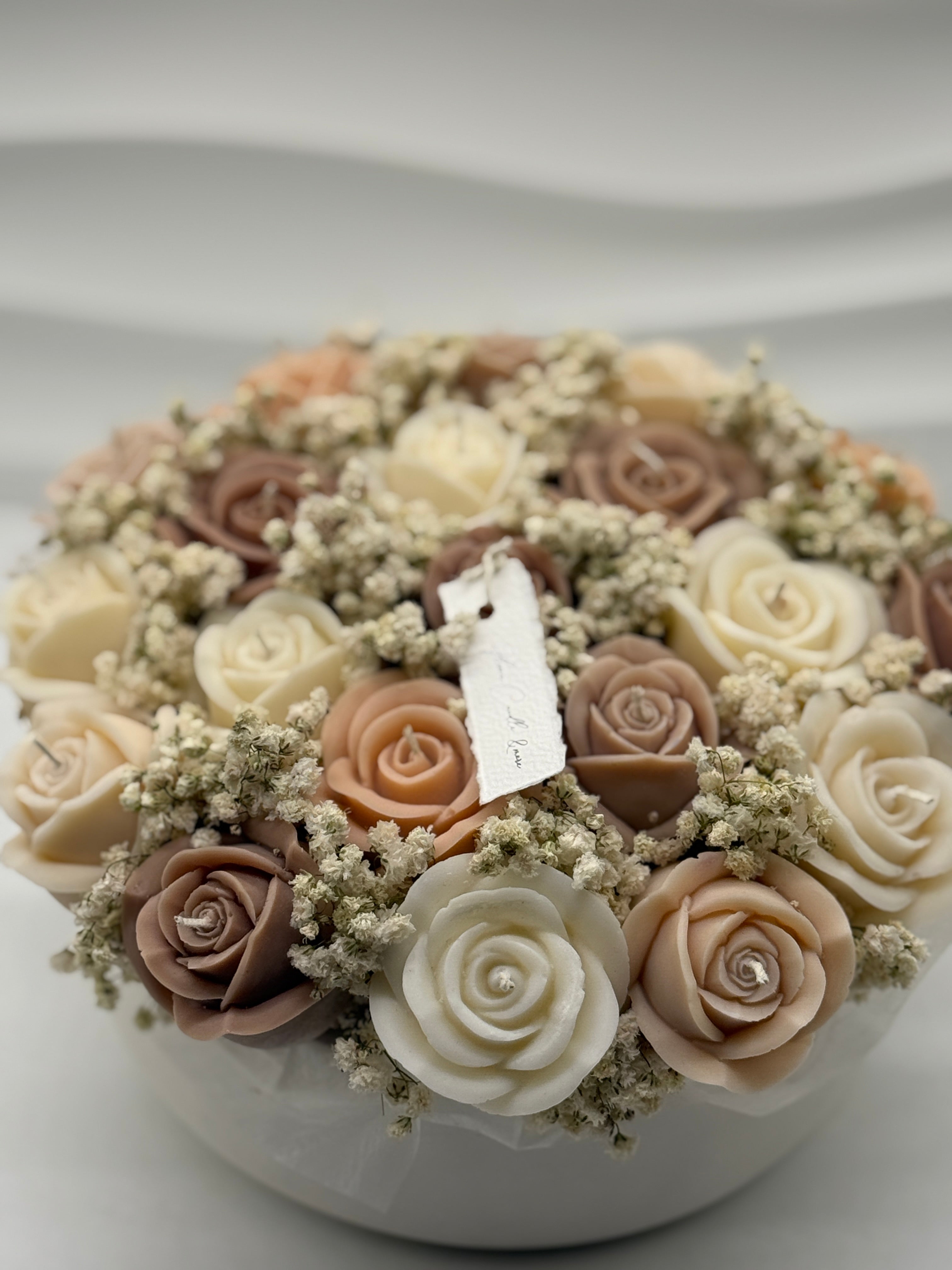 All Roses / Bouquet Blütentraum handgegossener Schale Behälterkerzen Floma Candle & More