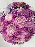 Kerzenblumenstrauß „ Pure Berry „ aus Rapswachs | Handgemachtes Blumengeschenk Flowerbox Floma Candle & More