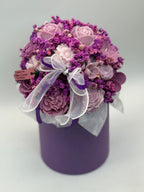 Kerzenblumenstrauß „ Pure Berry „ aus Rapswachs | Handgemachtes Blumengeschenk Flowerbox Floma Candle & More