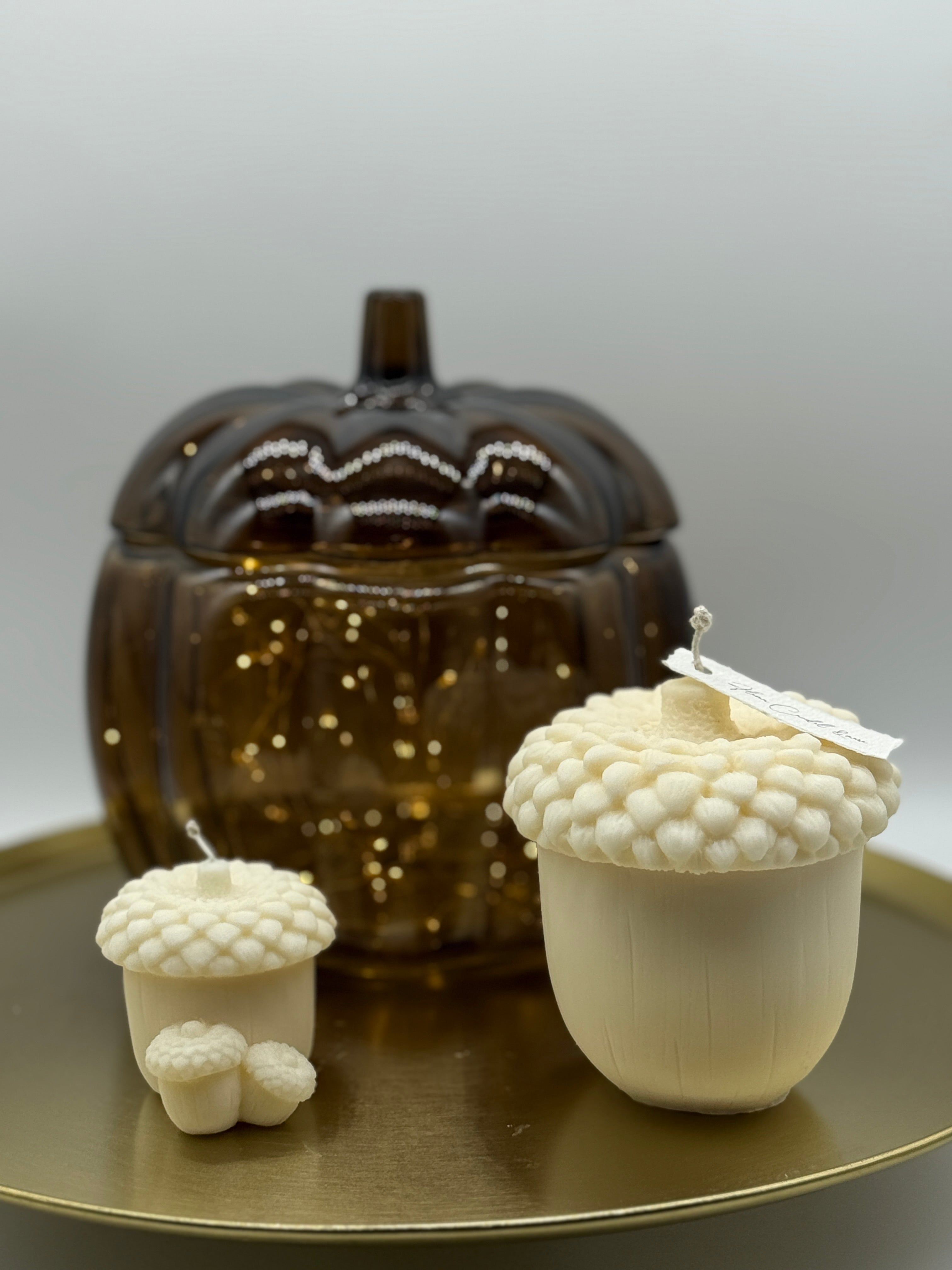 Eichel Kerze Standkerze Floma Candle & More Natur Creme Weiss S