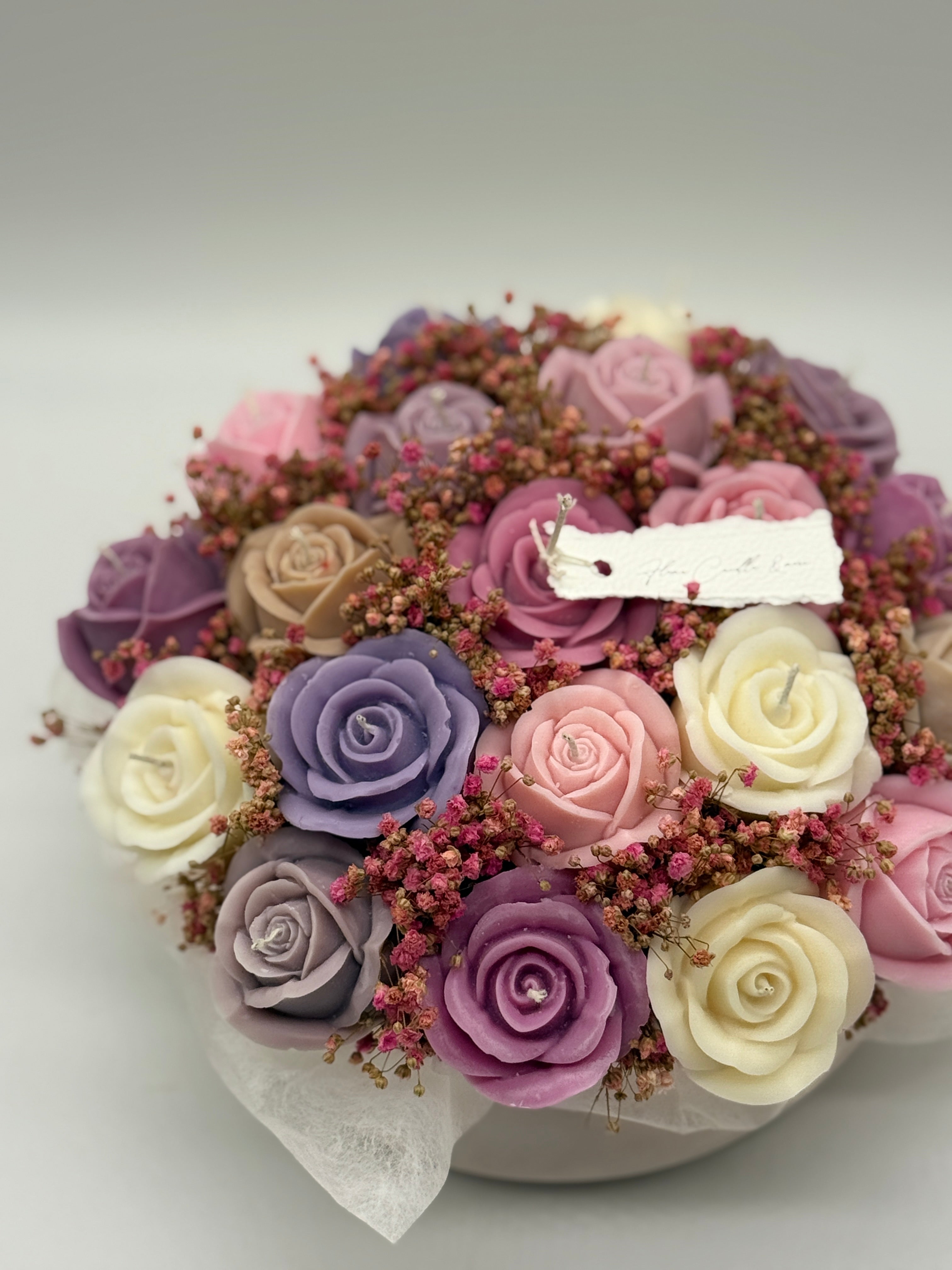 All Roses / Bouquet Blütentraum handgegossener Schale Behälterkerzen Floma Candle & More Rosenzauber