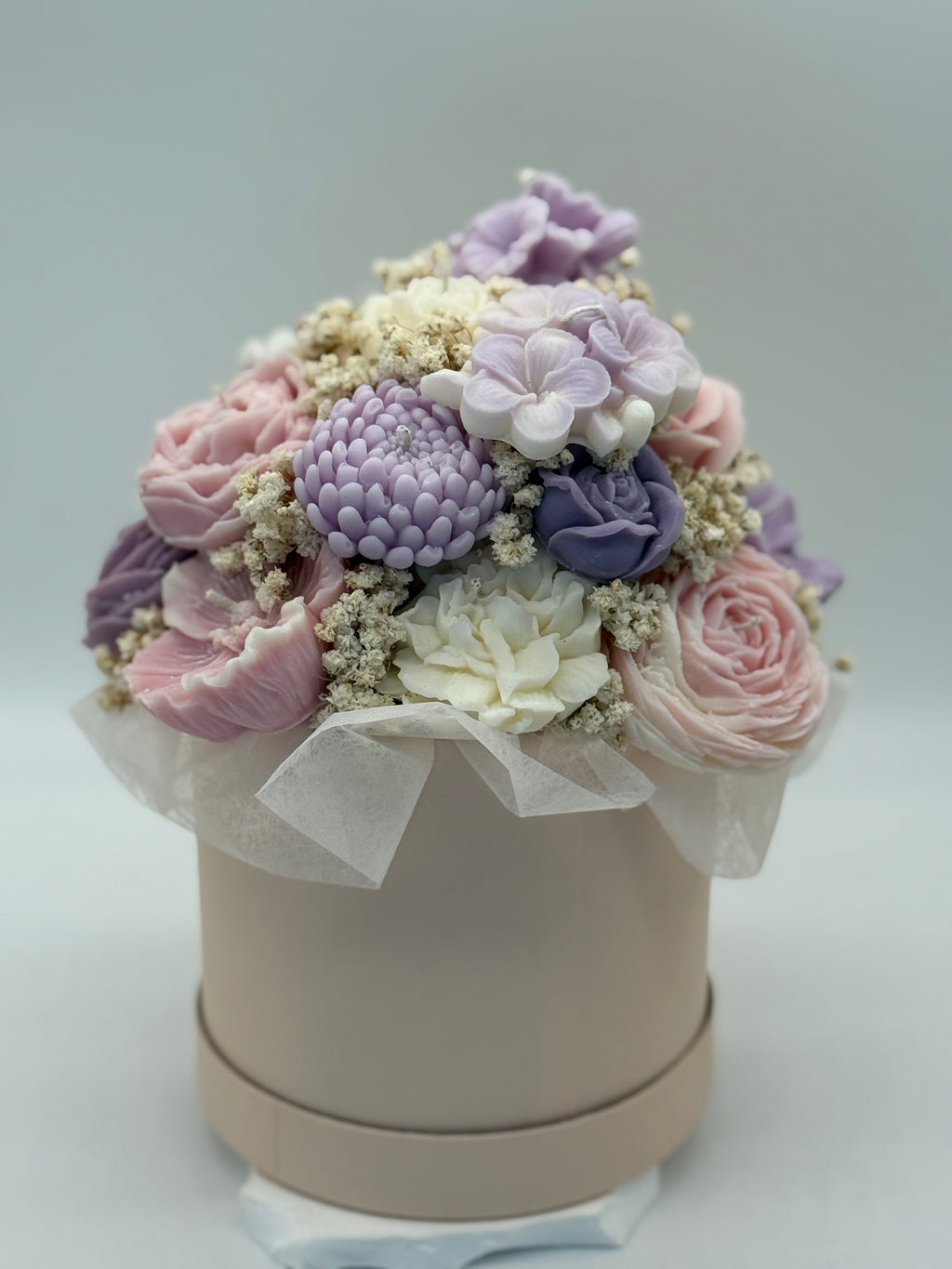 Skara Spring / Blumenkerzenstrauß aus Rapswachs in Geschenkbox – Handgemachte vegane Kerze, Flower Candle, nachhaltiges Geschenk, Deko-Blumenstrauß Standkerze Floma Candle & More