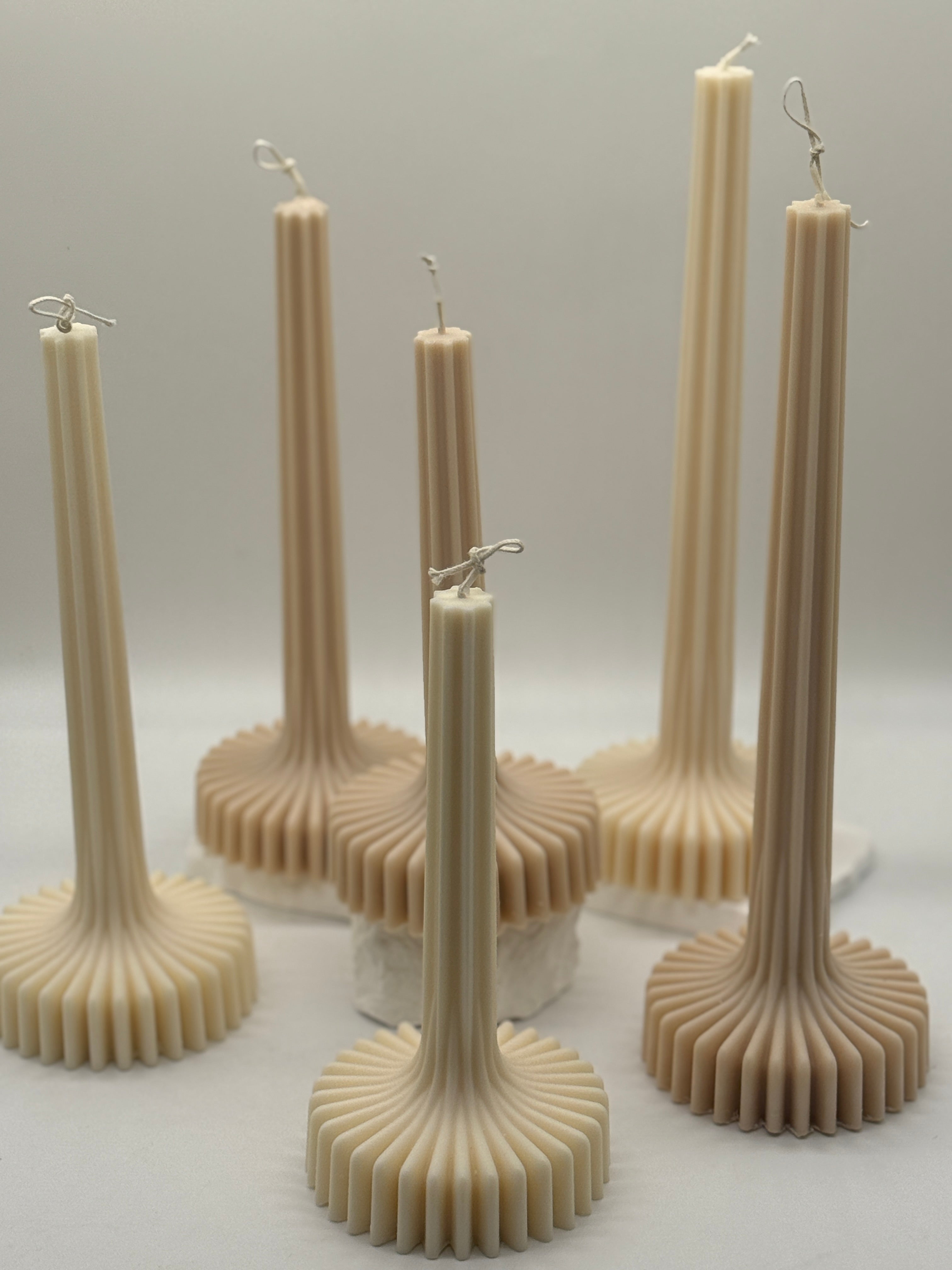 Flynn 3er Kerzen Set Standkerze Floma Candel & more Beige/ Weiß