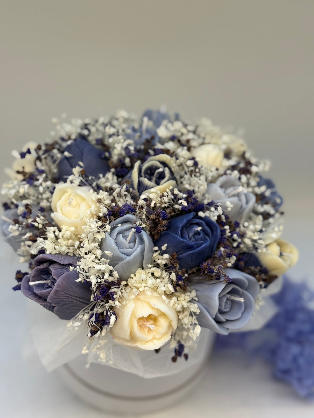 Kerzenblumenstrauss Tulpe Blue Flowerbox Floma Candle & More