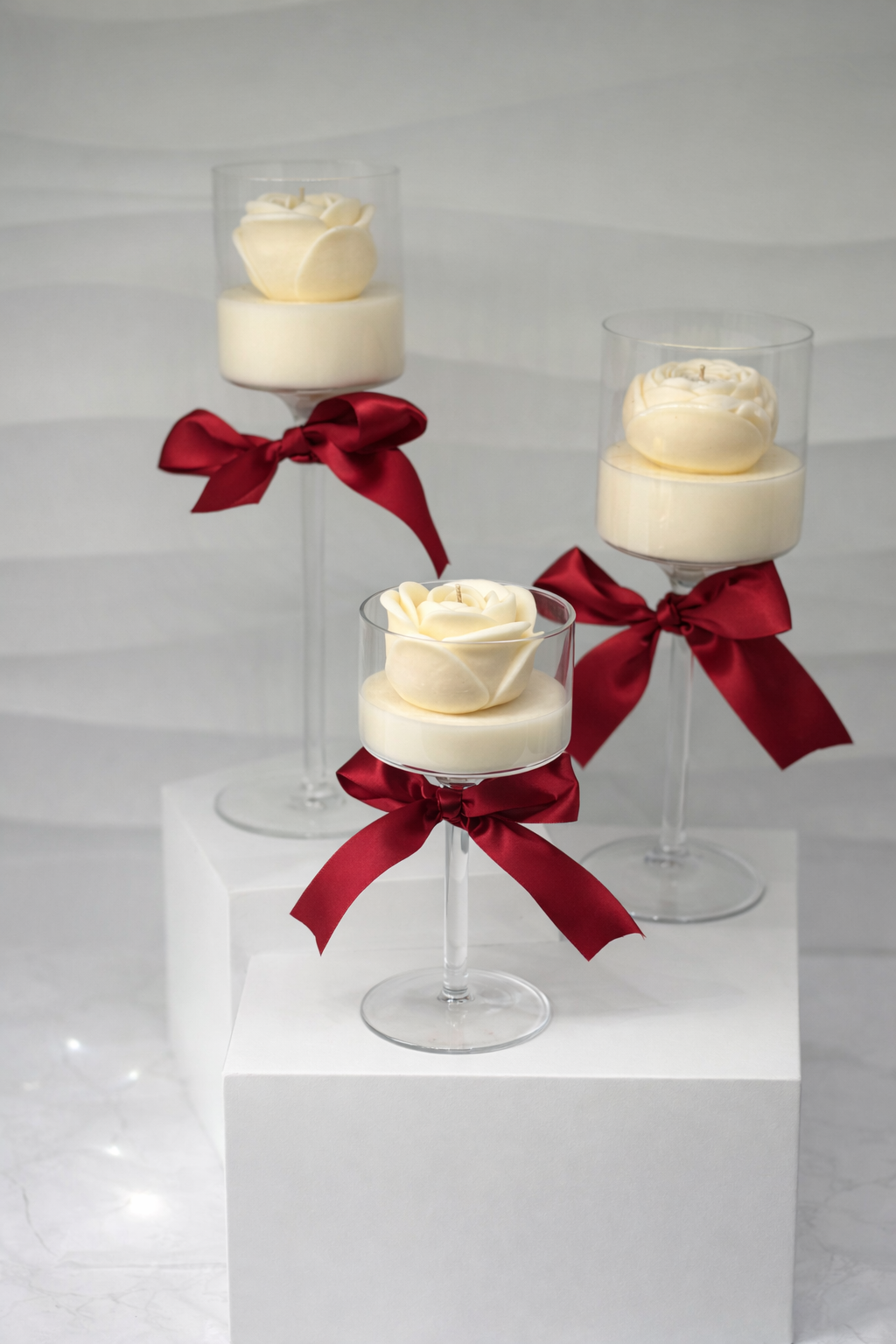 Rose in Glasvase Behälterkerzen Floma Candle & More