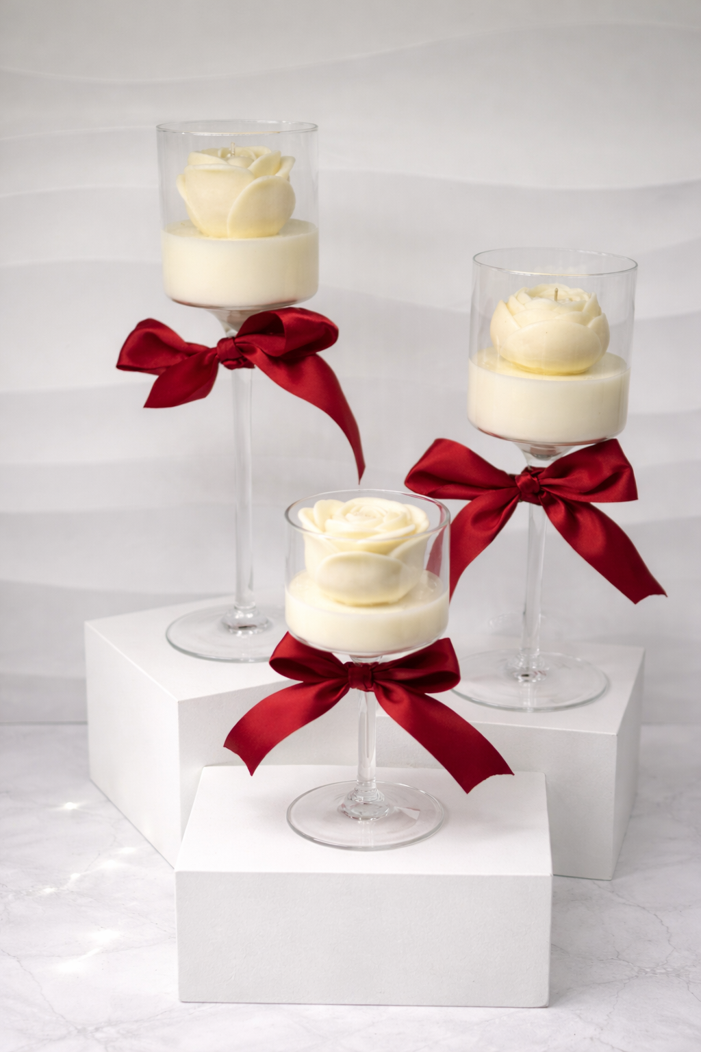 Rose in Glasvase Behälterkerzen Floma Candle & More