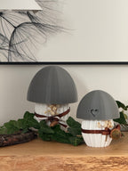 Pilzlampe aus PLA | LED Waldlampe | Handgefertigte Herbst- & Wohndekoration 3D Druck Floma Candle & More Weiß/Grau