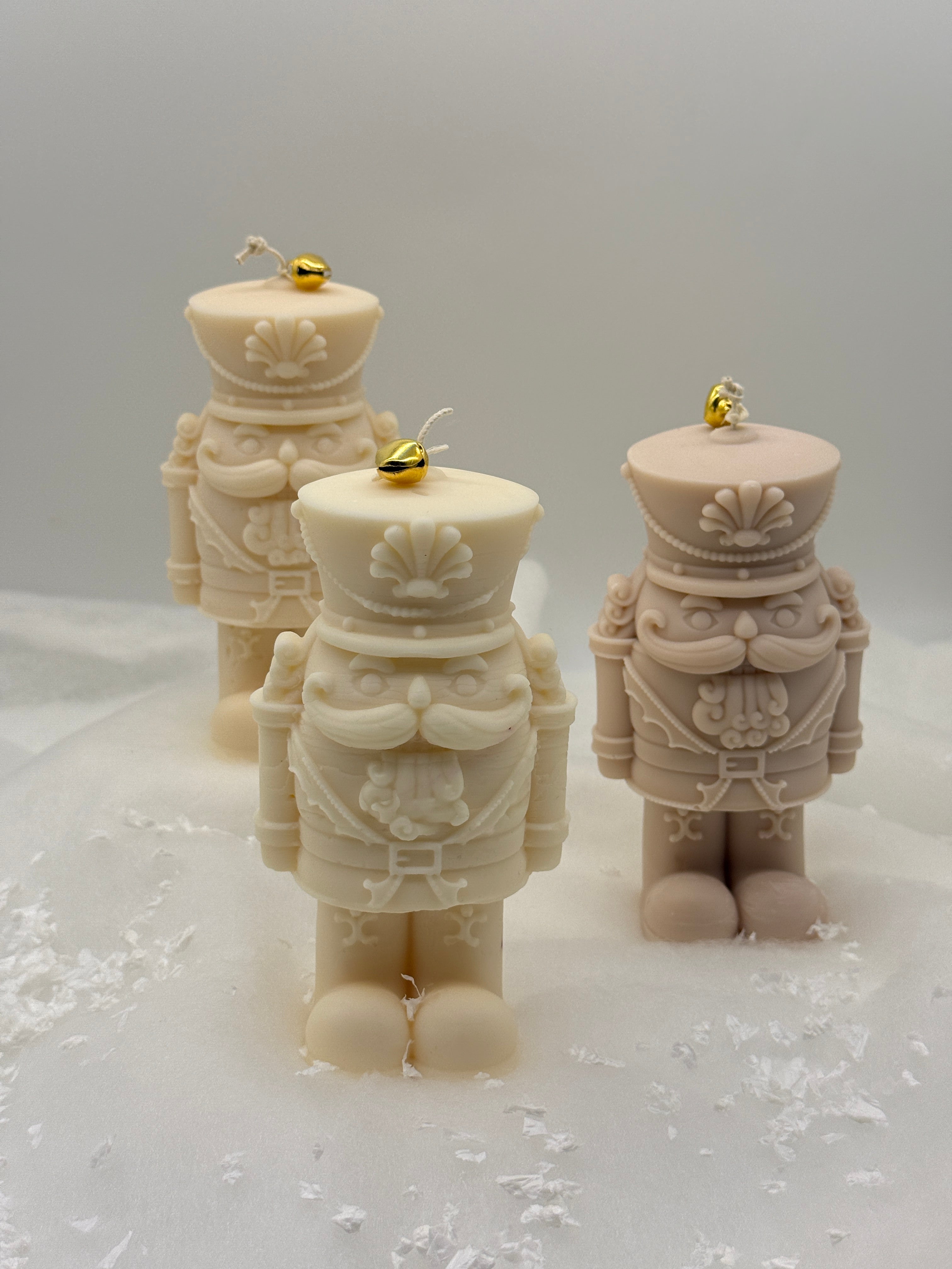 Nussknacker Standkerze Floma Candle & More Hellgrau