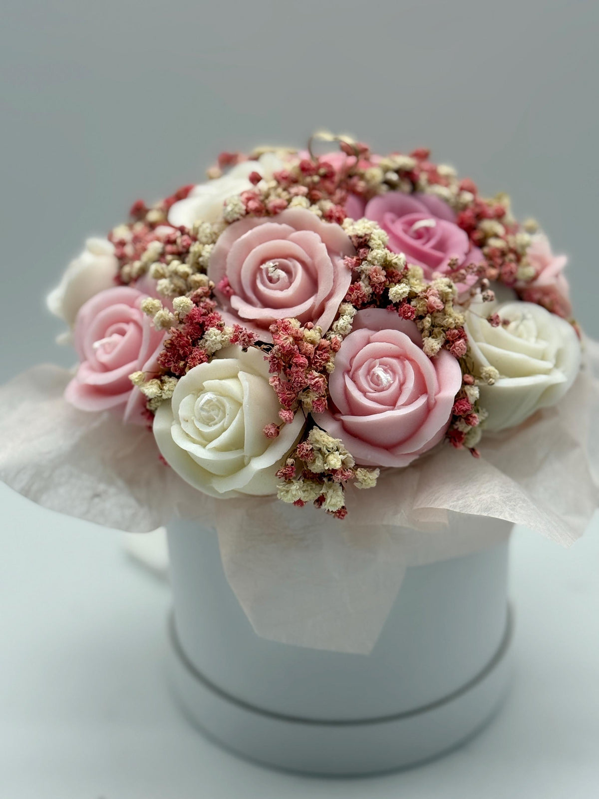 Kerzenblumenstrauß mit Rosen Rose Handgemachte Blumenkerzen Romantische Geschenkidee Rosa Deko Flower Candle Bouquet Etsy