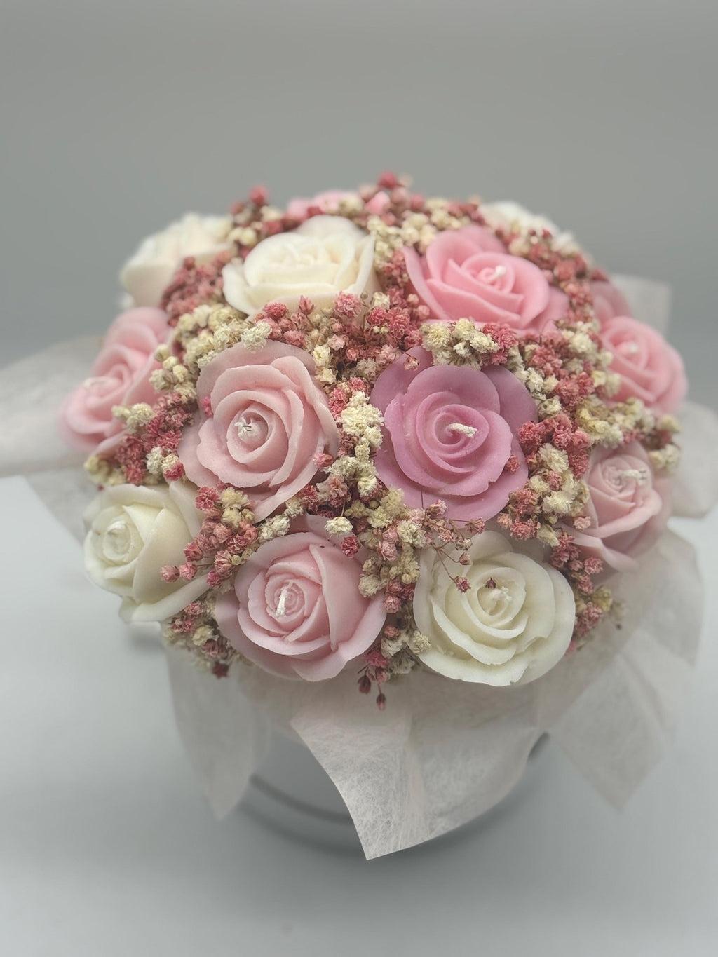 Kerzenblumenstrauß mit Rosen Rose Handgemachte Blumenkerzen Romantische Geschenkidee Rosa Deko Flower Candle Bouquet Etsy