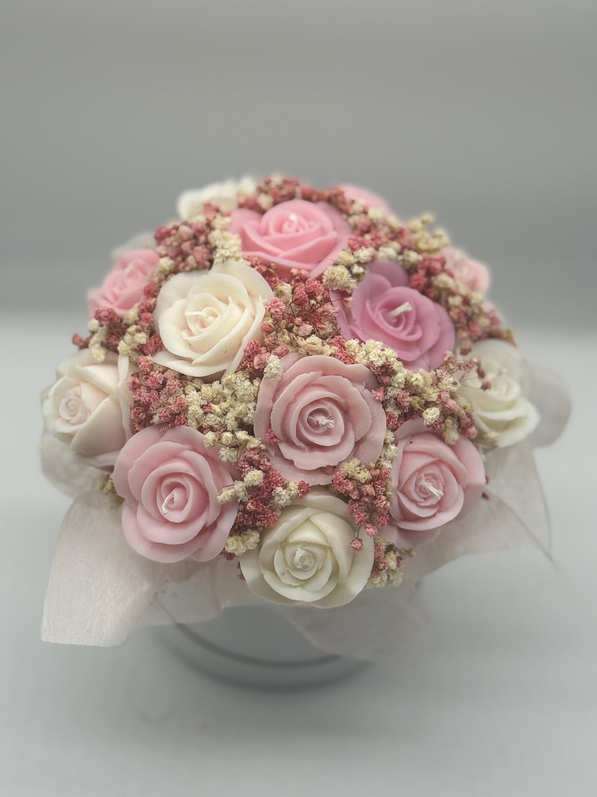 Kerzenblumenstrauß mit Rosen Rose Handgemachte Blumenkerzen Romantische Geschenkidee Rosa Deko Flower Candle Bouquet Etsy