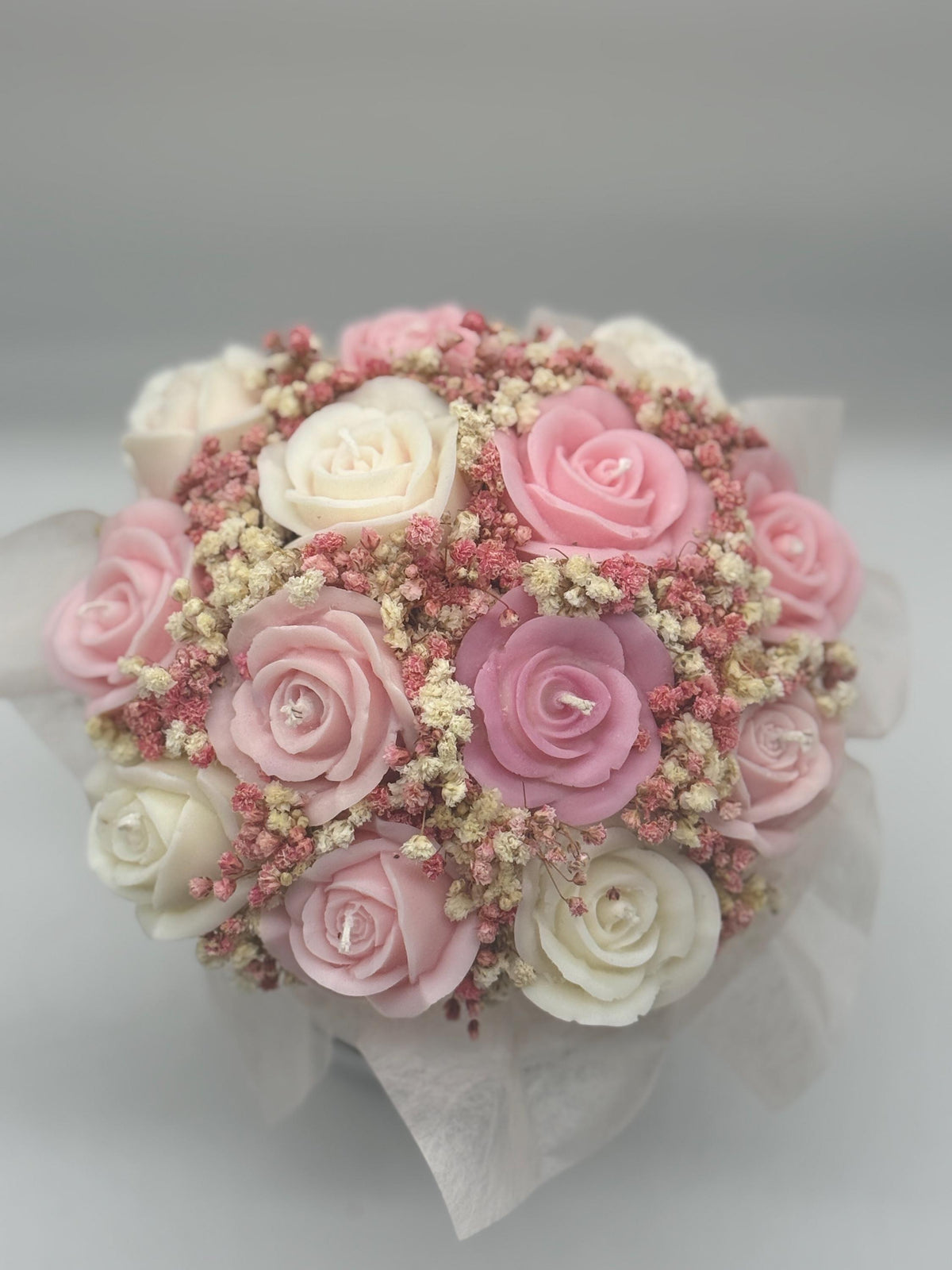 Kerzenblumenstrauß mit Rosen Rose Handgemachte Blumenkerzen Romantische Geschenkidee Rosa Deko Flower Candle Bouquet Etsy