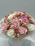 Kerzenblumenstrauß mit Rosen Rose Handgemachte Blumenkerzen Romantische Geschenkidee Rosa Deko Flower Candle Bouquet Etsy