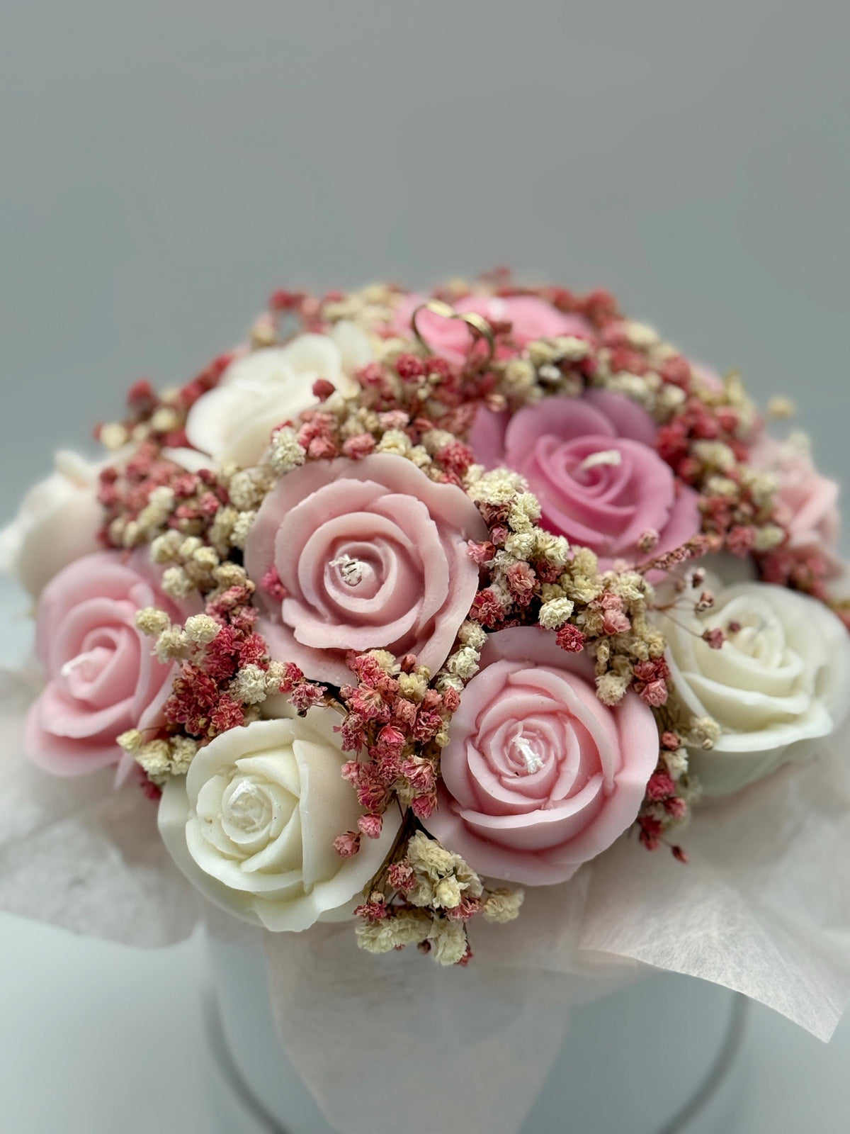 Kerzenblumenstrauß mit Rosen Rose Handgemachte Blumenkerzen Romantische Geschenkidee Rosa Deko Flower Candle Bouquet Etsy