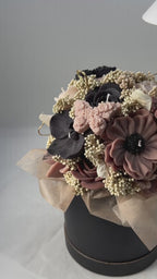 Kerzenblumenstrauß" Dark Velvet " aus Rapswachs – Handgemachte vegane Kerze, Flower Box, nachhaltiges Geschenk, Deko-Blumenstrauß Flowerbox Floma Candle & More