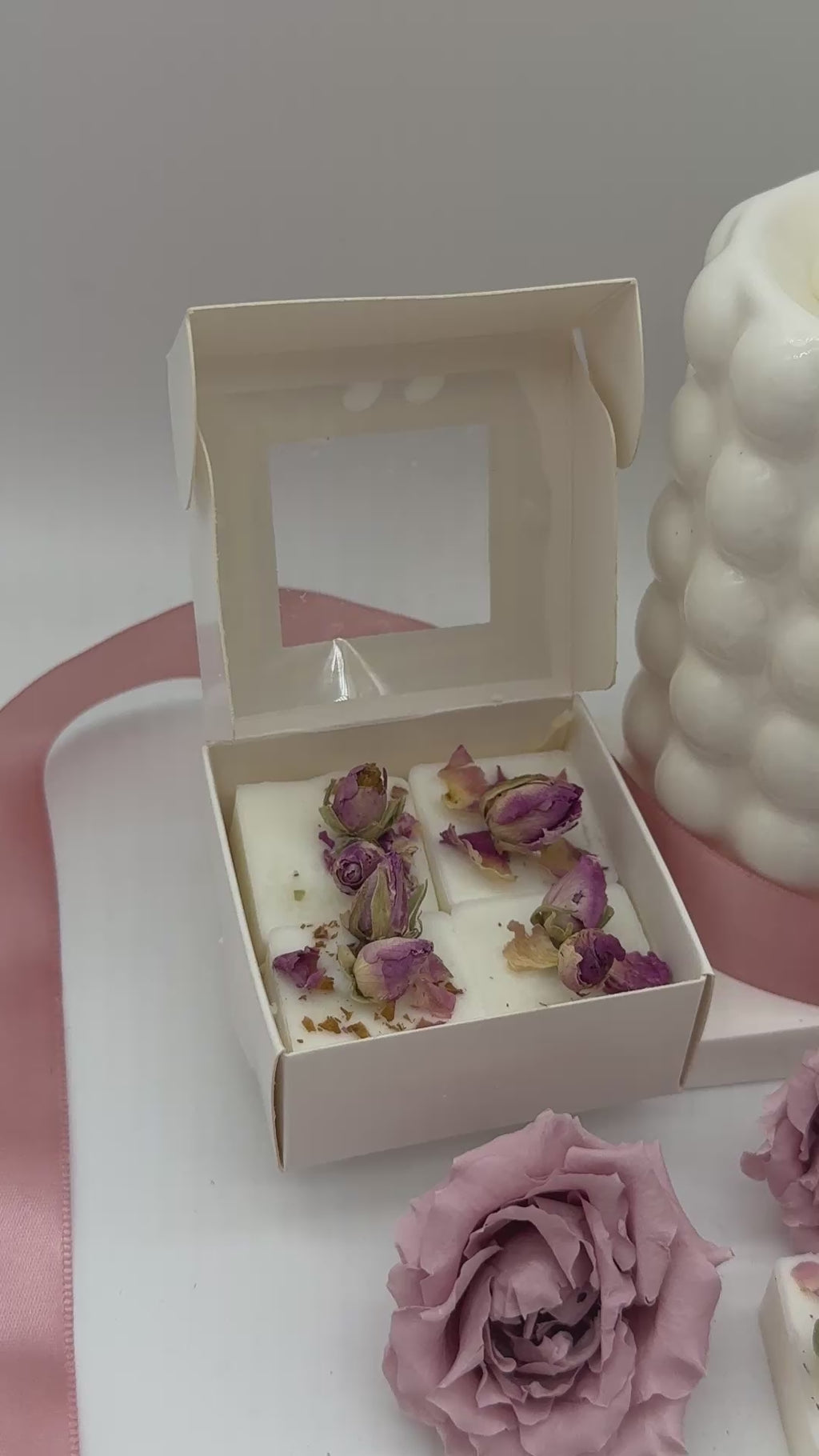 Rosenblüten Wax Melts 30 g aus Kokoswachs | Handgemachtes Duftwachs mit Rosenblüten | Für Duftlampe & Wax Warmer Duftwachs Floma Candle & More