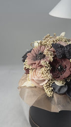 Kerzenblumenstrauß" Dark Velvet " aus Rapswachs – Handgemachte vegane Kerze, Flower Box, nachhaltiges Geschenk, Deko-Blumenstrauß Flowerbox Floma Candle & More